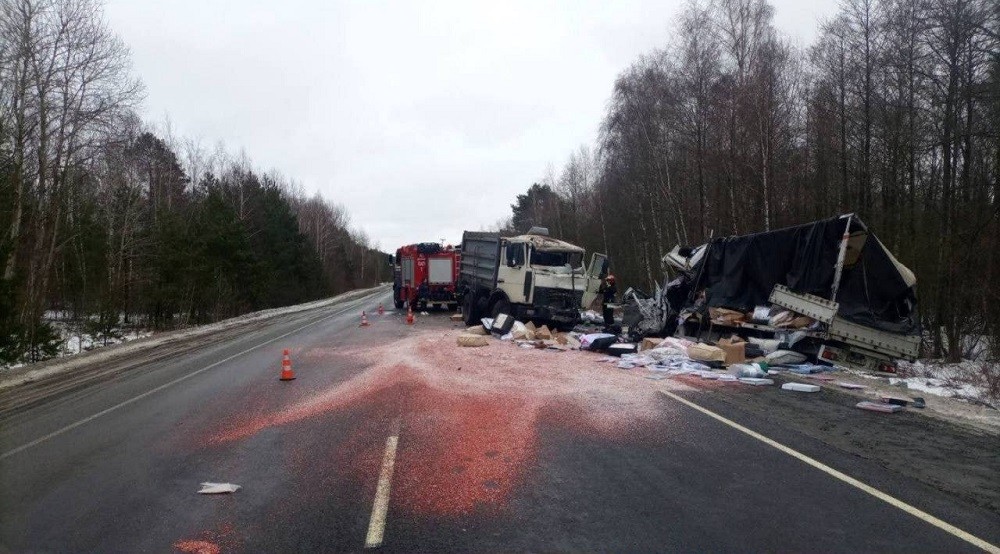 Дальнобойщик погиб в аварии с МАЗом в Дрогичинском районе ДТП в Дрогичинском районе 25 января 2024 года