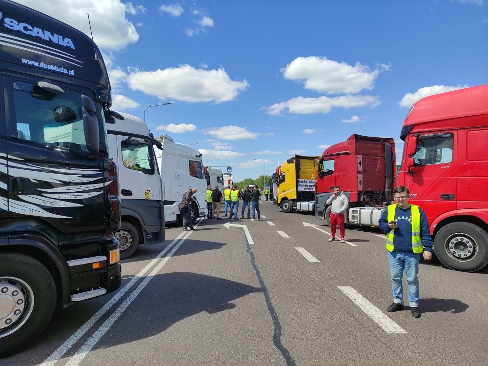 Протест перевозчиков в Польше