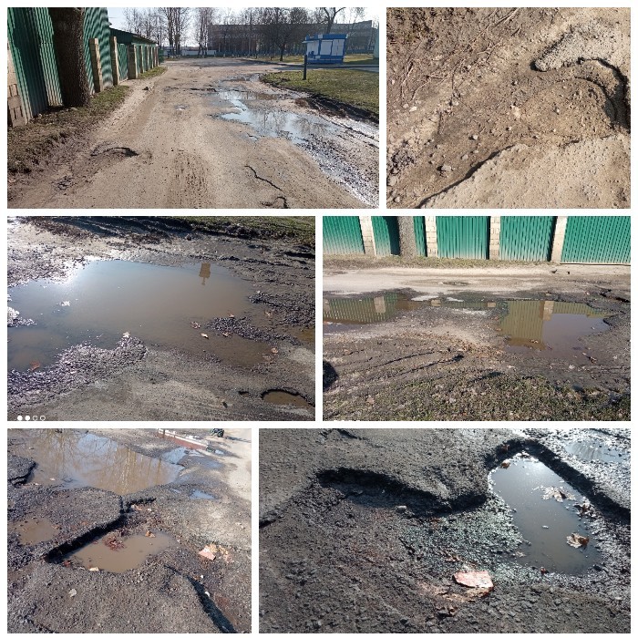 Участок плохой дороги в Дрогичине