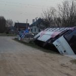 ДТП в Кобрине 1 апреля 2024 автобус в канаве