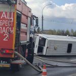 В Бресте перевернулась маршрутка