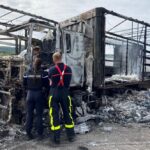 Дальнобойщик сгорел во Франции