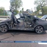 Авария в Червенском районе БМВ и школьный автобус