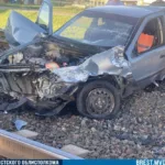 Авария поезда и легковушки в Ганцевичах