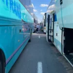 Очередь автобусов на границе в Польшу из Бреста