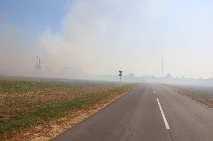 Вид на пожар с дороги