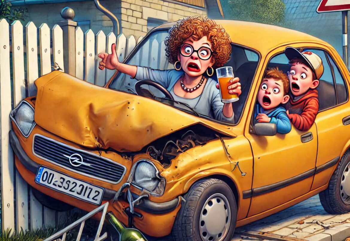 Пьяная женщина за рулём, 1pr.by