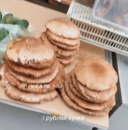 Зонтики на рынке в Гомеле. Скрин с видео ТикТок v.e.s.na