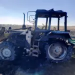 загорелся трактор