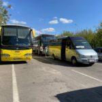 Автобусы в очереди на границе