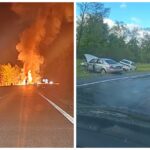 ДТП с 4 машинами и горела фура