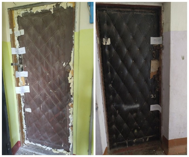 После ролика двери в пустые квартиры заколотили и даже запенили