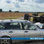 ДТП Mercedes и трактор в Лунинецком районе