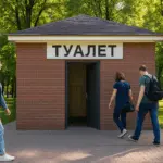 здание туалета в парке