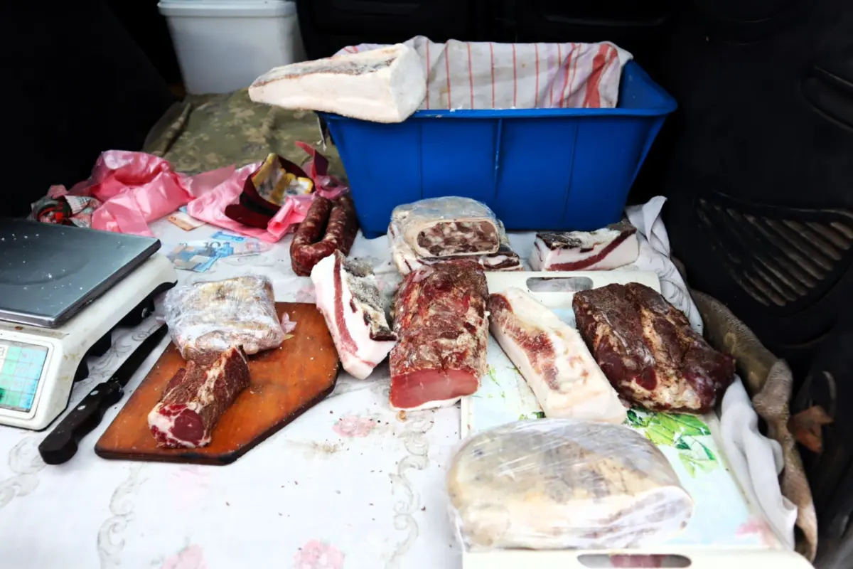 мясо, зельц на ярмарке