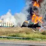 пожар поезда