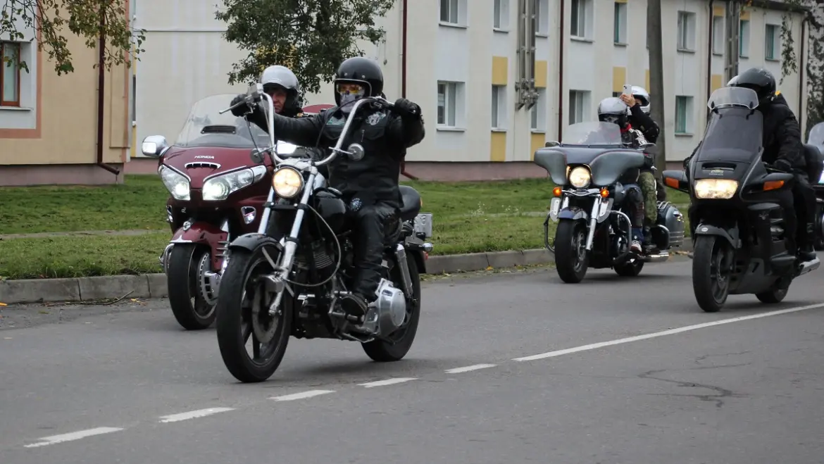 Байкеры в городе Берёза Брестской области