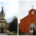 Церковь и костёл в Телеханах