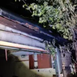 Горел гараж