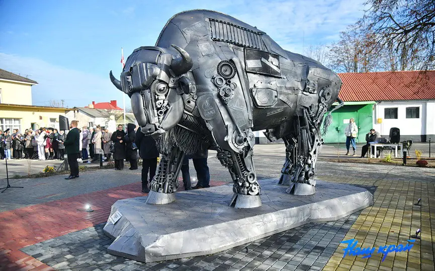 Зубр, который недавно ехал по трассе М1, нашёл свой дом зубр
