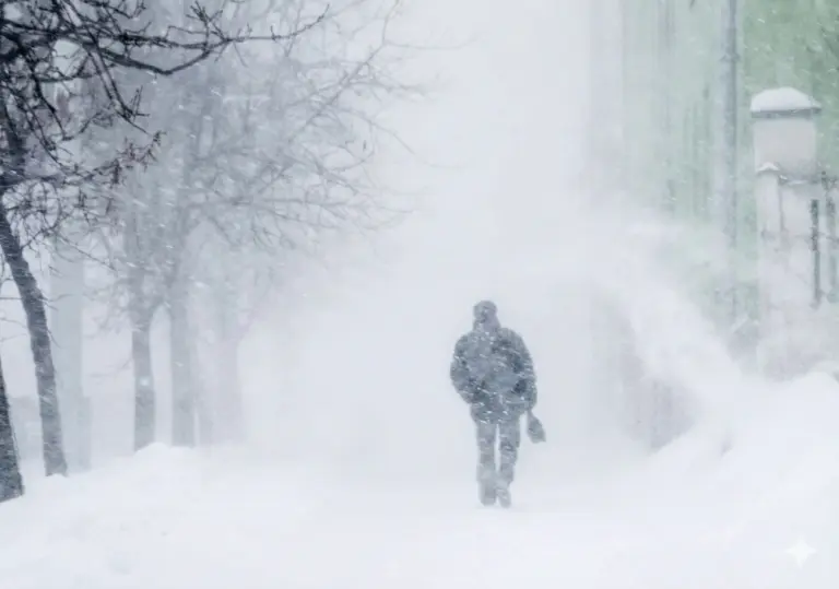 снег