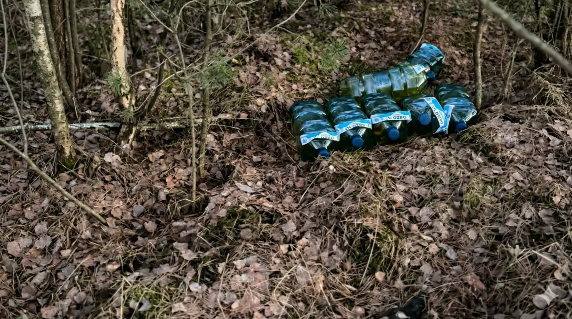 Дальнобойщик из Беларуси устроил тайник в польском лесу и попал в полицию топливо